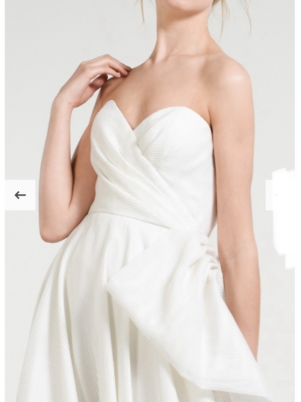 Wedding Dress Strapless White A-Line Dress with Draped Side Bow